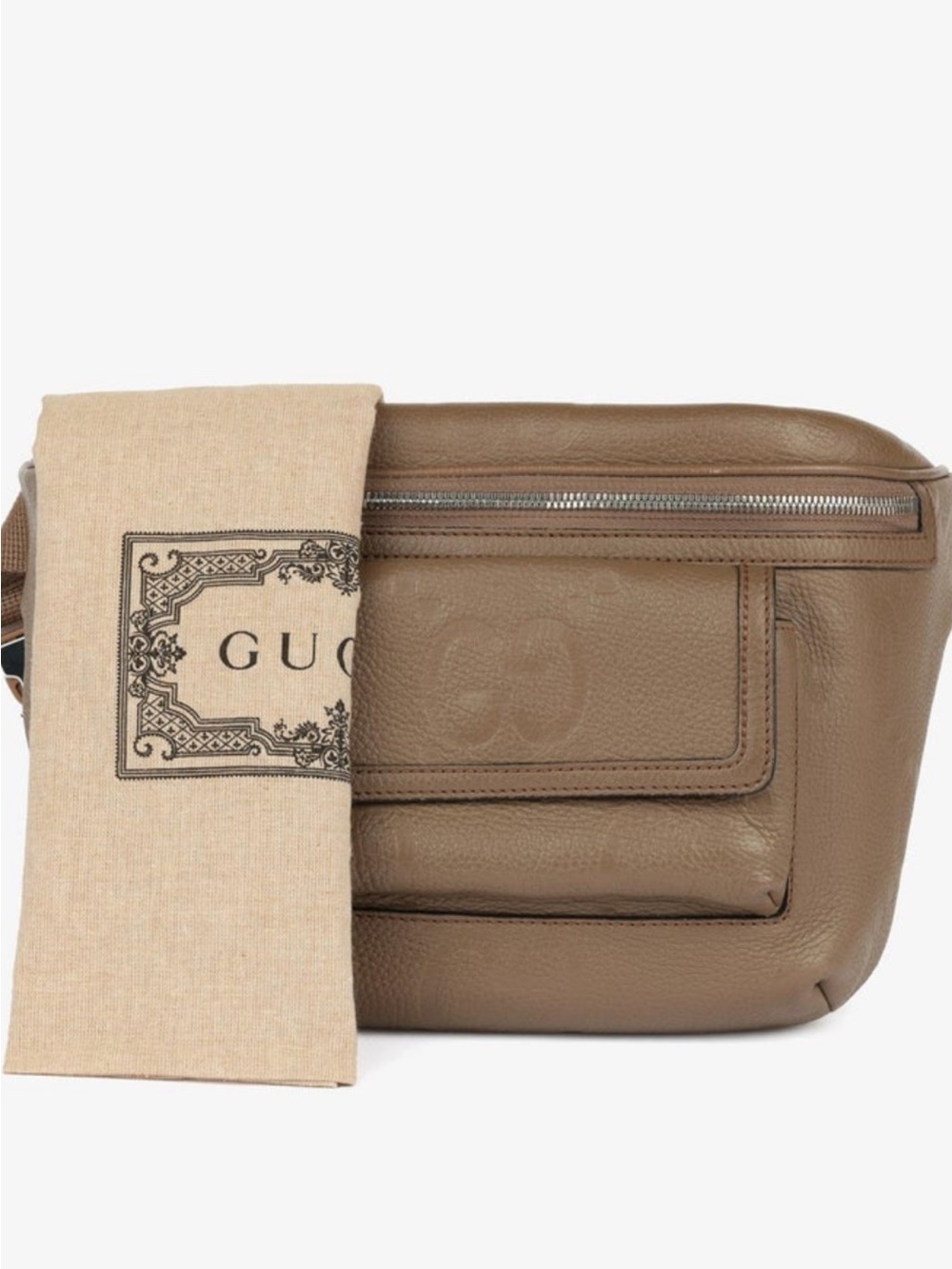 Gucci Taupe Leather Bum bag